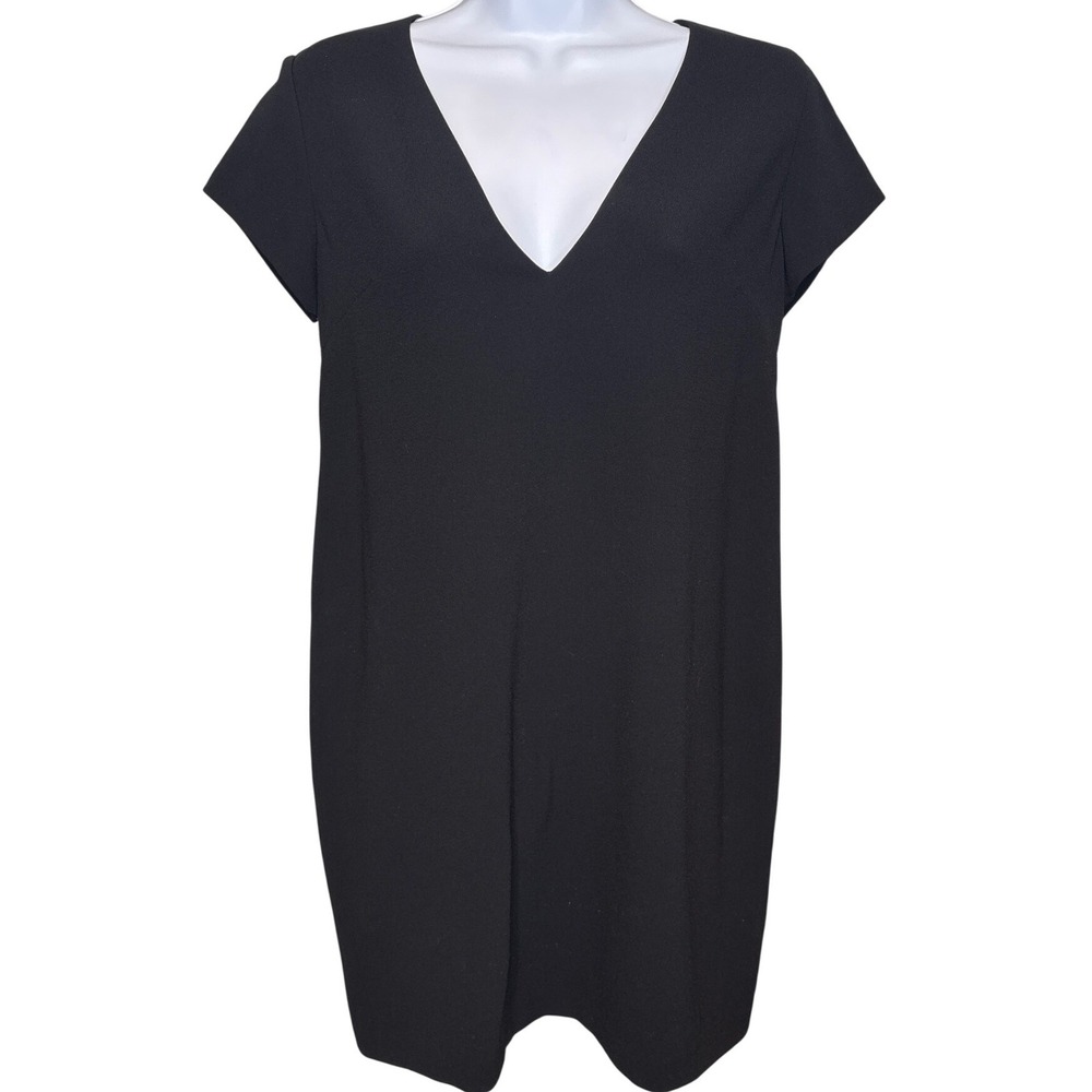 Aritzia BABATON Womens Black Short Sleeve Shift Dress Size 2 Minimalist Japanese